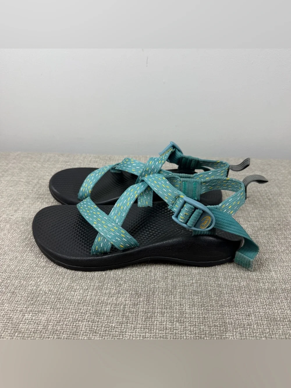 CHACO KID'S Z/1 ECOTREAD SANDALS Clip Aqua Teal Strappy Outdoors Hiking Size 5